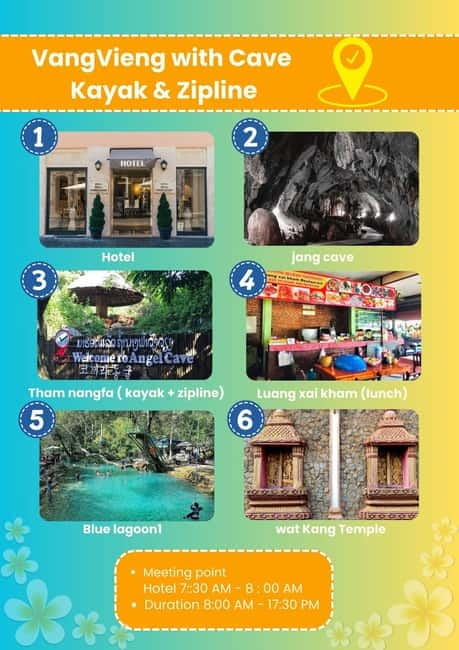 From Vientiane: Vang Vieng Tour with Cave Kayak & Zipline - Wat Kang gives the day some local context
