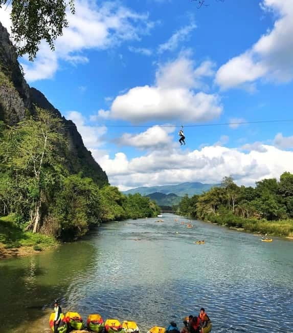 From Vientiane: Vang Vieng Tour with Cave Kayak & Zipline - The road from Chanthabuly to Vang Vieng