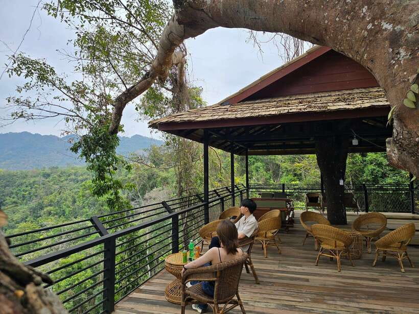 Kuang Si Waterfall, Tree Top Cafe, Ziplining - The drive from Luang Prabang to the villages