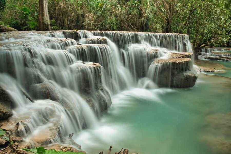 Luang Prabang: Afternoon Kuang Si Waterfalls & Sunset Cruise - Boarding the Mekong for sunset