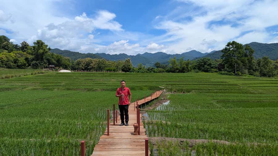 Luang Prabang: Full Day Trek to Kuang Si Waterfall & Village - Reaching the springs of Kuang Si