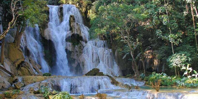 Luang Prabang: Organic Farm Experience & Hike to Kuang si - Kuang Si Falls and its three turquoise tiers