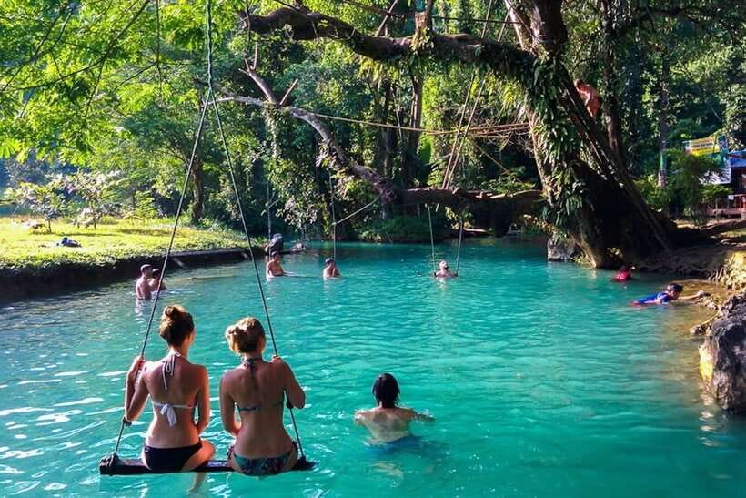 Vang Vieng: Kayaking & Cave Tubing with Zip Line/Blue Lagoon - From Vang Vieng to Ban Vieng Sa Mai