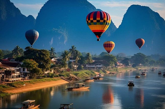 Vang Vieng Laos Hot Air Balloon Adventure Tour - The 30-minute flight over Vang Vieng