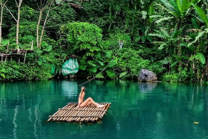 Vang Vieng Tour A Blue lagoon 3 with Caves and Zipline - Five kilometers on the Nam Song River