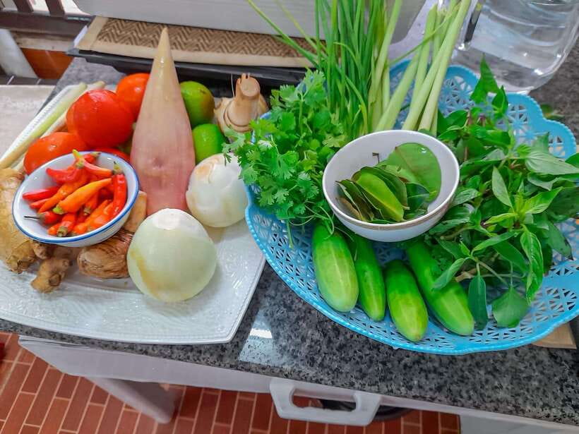 Vientiane Private Lao Cooking Class with Market Tour - Herbs, plants, and old Lao equipment